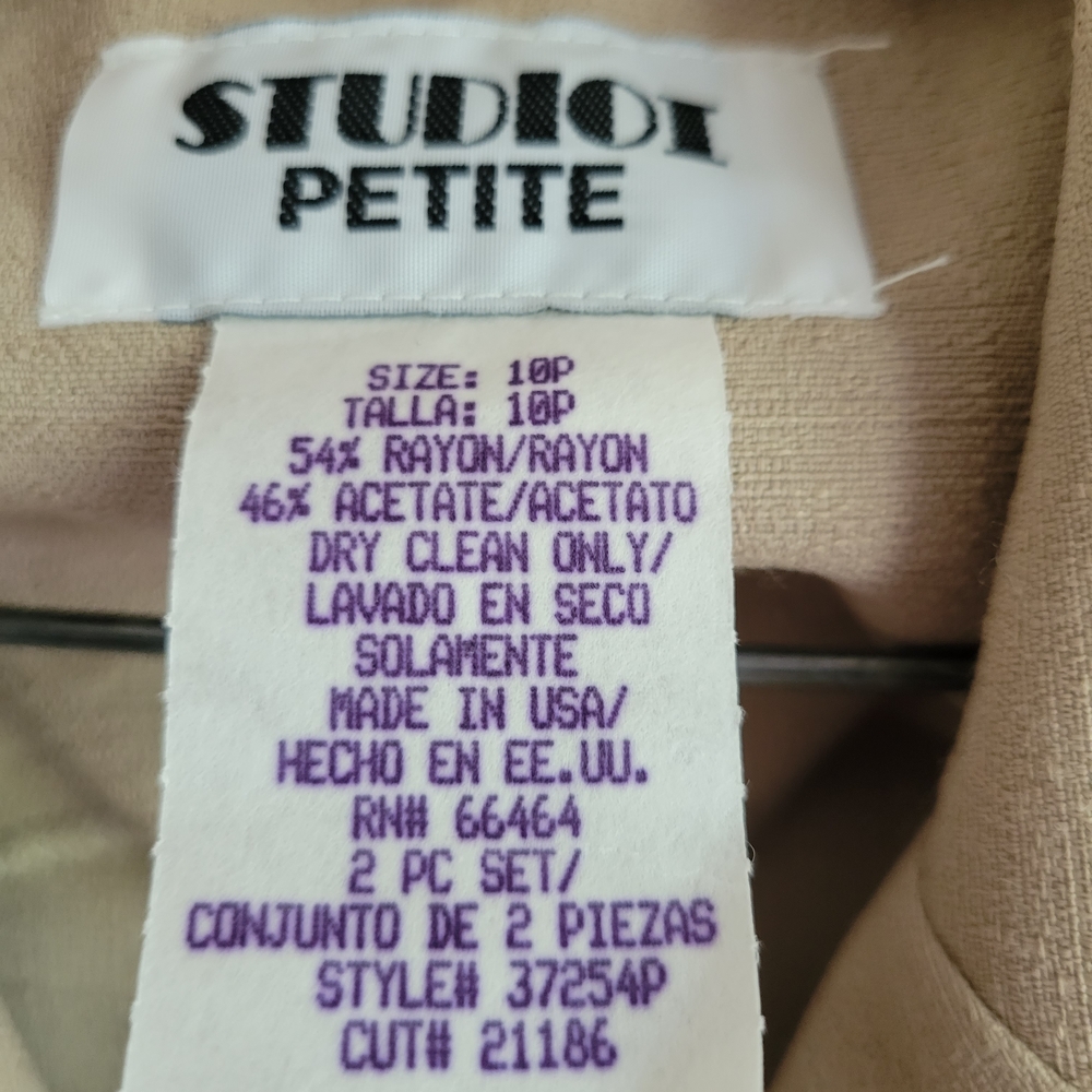 Studio I Tan Dress Set Matching Jacket - Picture 3 of 7